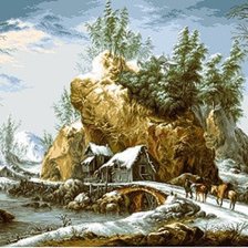 Оригинал схемы вышивки «Зима в Италии. По картине Франческо Фоски» (№1850430)