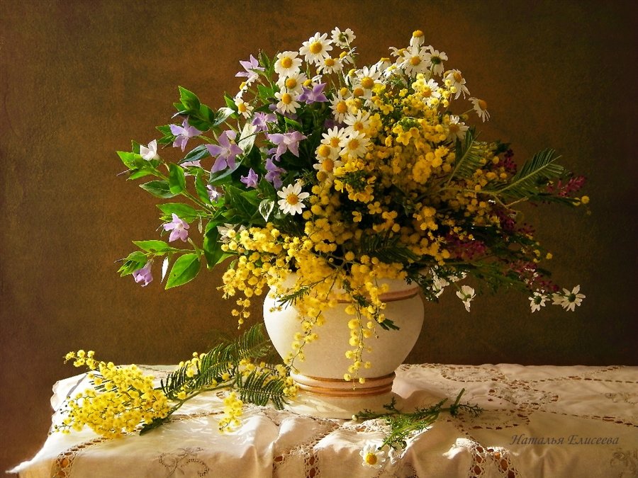 Натюрморт - живопись, цветы, натюрморт, ваза - оригинал