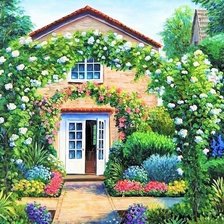 Оригинал схемы вышивки «Дом в красивом саду» (№1861468)