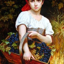 Схема вышивки «девочка с виноградом»