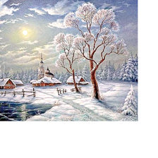 Оригинал схемы вышивки «зимний пейзаж» (№1869591)