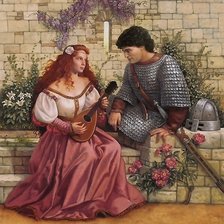 Схема вышивки «дама и рыцарь»