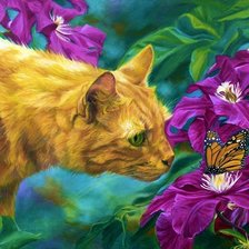 Котик в цветах
