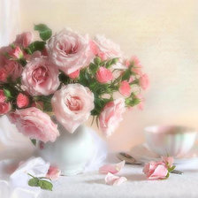 Схема вышивки «Букет роз розовых»