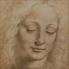 Оригинал схемы вышивки «Леонардо да Винчи. Голова женщины» (№1899992)