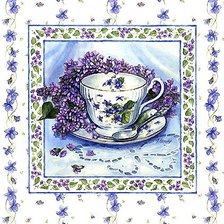 Схема вышивки «цветы и чайная пара»