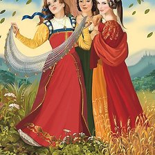 Оригинал схемы вышивки «три девицы» (№1912010)