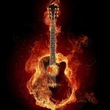Схема вышивки «гитара в огне»