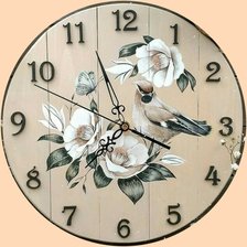 Схема вышивки «Часы с птичкой»