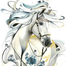 Оригинал схемы вышивки «Белый конь» (№1925046)