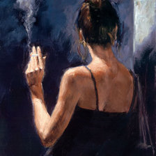 Схема вышивки «Девушка с сигаретой»