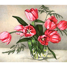Оригинал схемы вышивки «Серия "Букет". Тюльпаны» (№1937600)