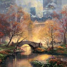 Схема вышивки «Central Park in Fall.»