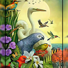 Схема вышивки «Тропические птички.»