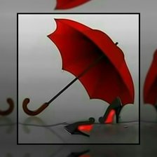 Схема вышивки «Красный зонт.»