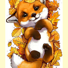 Схема вышивки «Осенний лисёнок.»