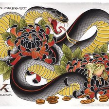 Схема вышивки «змея»