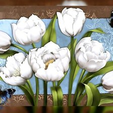 Схема вышивки «Белые тюльпаны.»