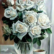 Оригинал схемы вышивки «Белые розы.» (№1943642)