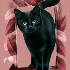 Схема вышивки «Черный котик.»