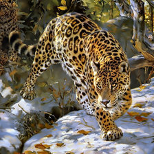 Оригинал схемы вышивки «Леопард с котятами2.» (№1958857)