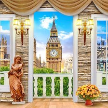 Схема вышивки «Лондон из окна»