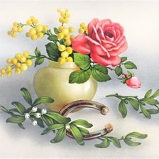 Схема вышивки «ruža,váza»