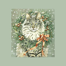 Оригинал схемы вышивки «Рождественский котик.» (№1965520)