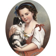 Оригинал схемы вышивки «Девочка с собачкой» (№1966670)