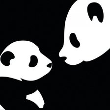 Схема вышивки «Панда мама и ребенок»