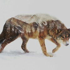 Схема вышивки «Волк-дух леса»