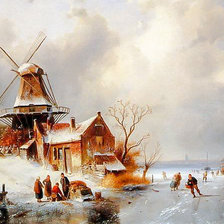 Схема вышивки «Dutch Winter Scene.»