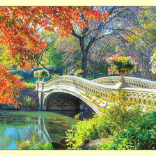 Схема вышивки «Осенний пейзаж. Мост.»