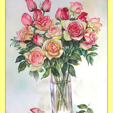 Оригинал схемы вышивки «Акварельные розы.» (№1995271)