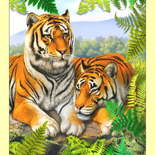 Оригинал схемы вышивки «Тигры.» (№2000389)