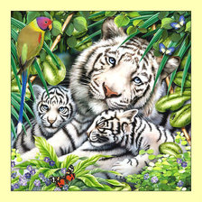 Схема вышивки «Белые тигры.»
