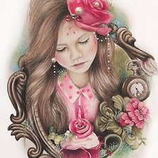 Схема вышивки «Девочка с розой»