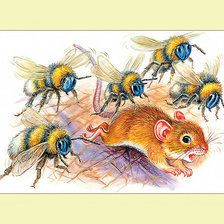 Схема вышивки «Мышонок и пчёлы.»