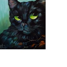 Схема вышивки «Задумчивый кот /худ. Кира Панина/ размер изображения 197х267 кре»