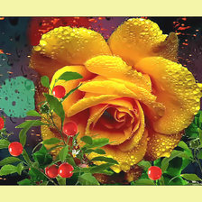 Схема вышивки «Желтая роза.»
