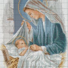 Схема вышивки «Дева Мария  с младенцем»