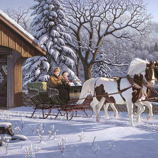 Оригинал схемы вышивки «Зимний пейзаж.» (№2012696)