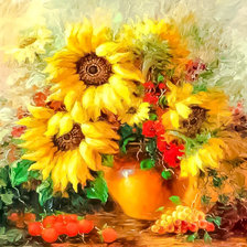 Схема вышивки «Vase of Sunflowers.»