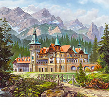 Оригинал схемы вышивки «Замок в горах» (№2017499)