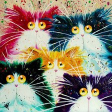 Схема вышивки «забавные кошки»