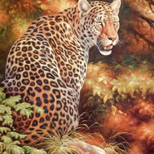 Схема вышивки «Leopard Sitting.»