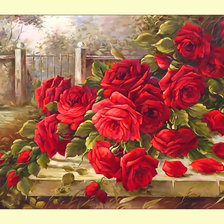 Оригинал схемы вышивки «Красные розы.» (№2031796)