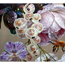 Схема вышивки «Цветочно-ягодная с пчёлами.»
