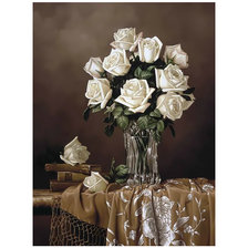 Оригинал схемы вышивки «Белые розы.» (№2038392)