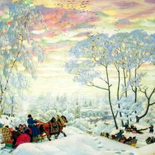 Схема вышивки «Кустодиев - Зима, 1916г»